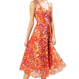 DRESS THE POPULATION - Maren Fit and Flare Plunging Neckline Midi Dress - BNWT